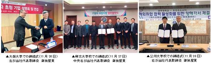 韓国の３大学と連携